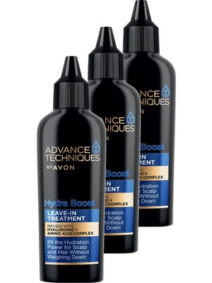 Avon Advance Techniques Hydra Boost Nemlendirici Durulanmayan Saç Bakım Kremi 50 Ml. Üçlü Set
