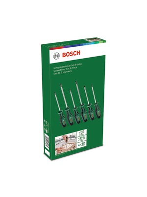 Bosch Tornavida Seti 6 Parça Set 1 S2 Çelik Materyal ile Güçlü Tork ve Ergonomik Tasarım