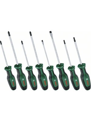 Bosch Home and Garden Tornavida Seti 8 Parça - 1600A02BX8 Yüksek Kaliteli Çelik Malzeme ile Dayanıklı Tasarım
