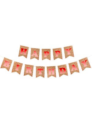 Kikajoy Harf Afiş Happy Birthday Kraft Kırmızı