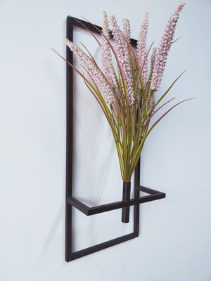 Ddtrend DDS-M202 Dekoratif Metal Saksıda Yapay Çiçek Darı Aranjman Duvar Saksısı