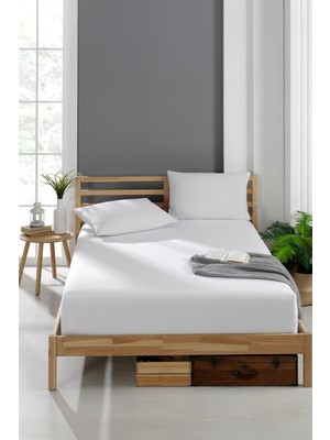 Valezium Akfil Kumaş Lastikli Fıtted Yastıklı Çarşaf Seti