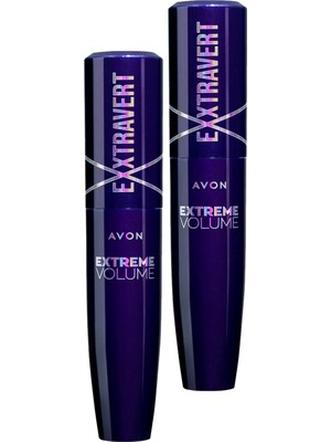 Avon Exxtravert Ekstra Hacim Veren Maskara 9 Ml. Blackest Black Ikili Set