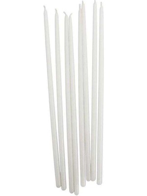 Kuzey Oyuncak Vıp 35 cm 8 Pcs Church White Candles Beyaz Arınma Mumu 8 Adet Beyaz Ince Mum Beyaz Kilise Mumu