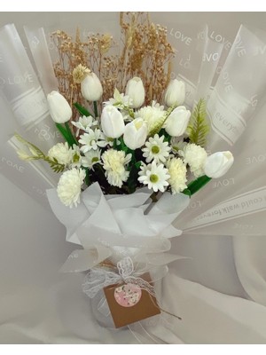 Zb Flowers Islak Lale Buketi,papatyalı Çiçek Buketi,sevgiliye Hediye,anneye Hediye,doğum Günü Hediyesi