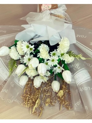 Zb Flowers Islak Lale Buketi,papatyalı Çiçek Buketi,sevgiliye Hediye,anneye Hediye,doğum Günü Hediyesi