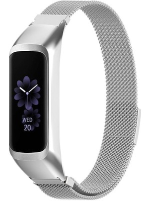 Conocer Samsung Galaxy Fit 2 R220 Uyumlu Metal Hasır Mıknatıslı Kordon Kayış