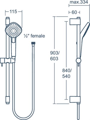 Ideal Standard B2234AA Idealrain Evo Diamond 115 Sürgülü Duş Seti-60 cm Sürgü