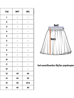 Bgckids Viskon 13-16 Yaş Şort Etek