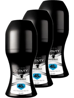 Avon Onduty Invisible Erkek Rollon 50 Ml. Üçlü Set