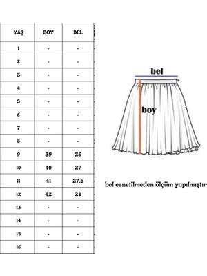 Bgckids Kız Çocuk Düz 9-12 Yaş Şort Etek