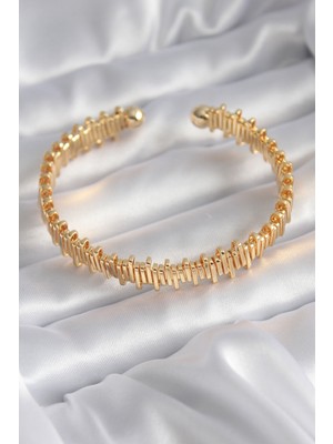 Clariss 316L Çelik Gold Renk Dorika Model Kadın Bileklik