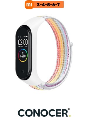 Conocer Xiaomi Mi Band 3/4/5/6/7 Uyumlu Hasır Dokuma Yüksek Kalite Kordon Kayış