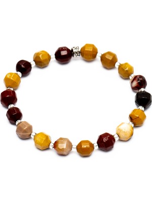 Gümüş Hediye Al Faset Kesim Mokait Doğaltaş Kadın Bileklik