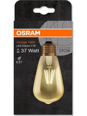 Osram Vintage 1906 4W (37W) Armut Rustik LED Ampul Sarı Işık