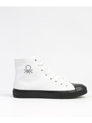 Benetton BN-31044 - Beyaz Siyah-Erkek Spor Ayakkabı