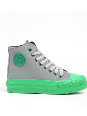Benetton BN-31125 - 3114 Gri Yesil - Kadın Spor Ayakkabı