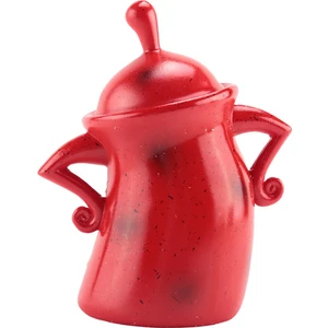 Sevimli Saklama Kabı Gıda Kavanozları Hava Geçirmez Kapaklı Mutfak Saklama Kutusu Gıda Konteyner Çay Kahve Çekirdekleri Fincan (Kırmızı) (Yurt Dışından)