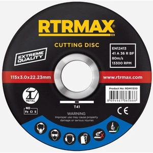 Rtrmax RDM11510 Metal Kesme Diski 115X1.0MM