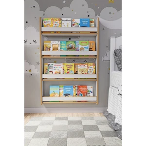 Zeo Wood Design Montessori 4 Raflı Çocuk Kitaplığı