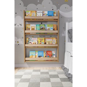 Zeo Wood Design Montessori 4 Raflı Çocuk Kitaplığı