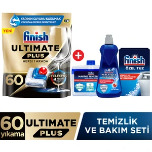 Ultimate Plus 60 Kapsül Bulaşık Makinesi Tableti + Temizlik ve Bakım Seti