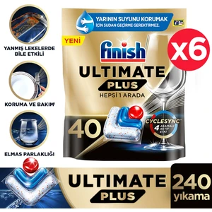 Ultimate Plus 240 Kapsül Bulaşık Makinesi Deterjanı Tableti (6x 40 Kapsül)