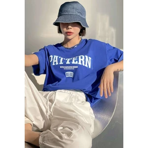 Only Trendwear  Pattern Blue Baskılı Tasarım Tshirt