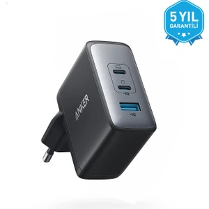 Nano II 100W USB-C Şarj Cihazı - 3 Çıkışlı iPhone / Android / Macbook Uyumlu  GaN II - PPS Destekli Type-C Hızlı Şarj Adaptörü - A2145 (Anker Türkiye Garantili)