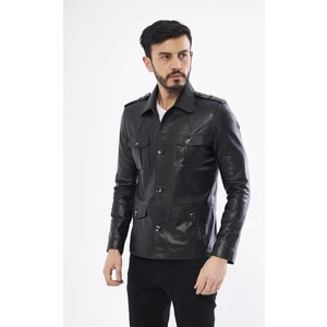 DER265 Hakiki Deri Erkek Siyah Mont