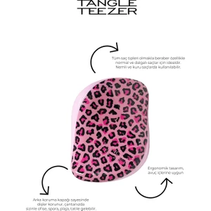 Tangle Teezer The Compact Styler Detangling Pink Leopard Pink Saç Fırçası