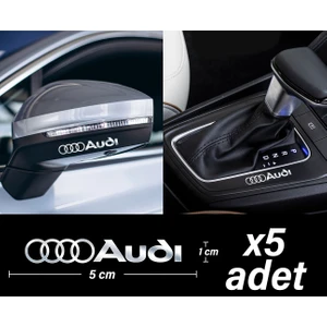 Audi Uyumlu Metal Sticker 5 Adet Oto Aksesuar Oto Sticker Çıkartma Araba