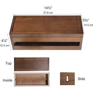 Kablo Yönetim Kutusu Ahşap Kablo Düzenleyici Kutusu Uzatma Kablosu Için Güç Şeridi Dalgalanma Koruyucu Tel (Kahve Rengi) (Yurt Dışından)