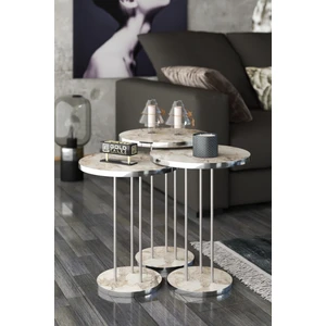 Gold Falez Zigon Sehpa – 1. Sınıf Metal Ayaklı, PVC Bantlı Levha Tablalı, 34-22 cm Çap, Salon ve Oturma Odasına Uygun Şık ve Fonksiyonel Tasarım