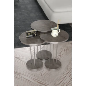Zigon Sehpa Terra 3 Lü Set Traverten