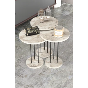 Gold Falez Zigon Sehpa – 1. Sınıf Metal Ayaklı, PVC Kenar Kaplamalı, 34-22 cm Çaplı, Salon ve Oturma Odası için Şık ve Fonksiyonel Tasarım