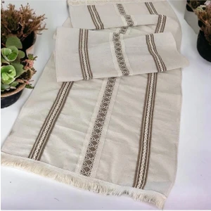 Keten Üstü 3 Dantelli Püsküllü Runner (50 X150)