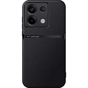 Poco X6 Liçi Deseni Araba Manyetik Emme Pu Cep Telefonu Kılıfı (Yurt Dışından)