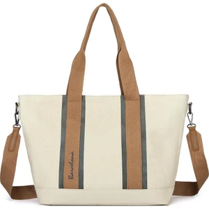 BARCELONA 21K Barcelona Dev Boy Exclusive Kanvas Kumaş Kadın Omuz Çantası 1312 - Bej Haki