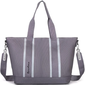 BARCELONA 21K Barcelona Dev Boy Exclusive Kanvas Kumaş Kadın Omuz Çantası 1312 - Koyu Gri Füme