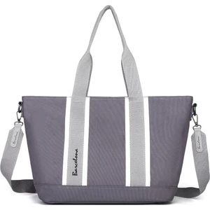 BARCELONA 21K Barcelona Dev Boy Exclusive Kanvas Kumaş Kadın Omuz Çantası 1312 - Füme Pudra