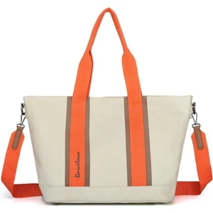 BARCELONA 21K Barcelona Dev Boy Exclusive Kanvas Kumaş Kadın Omuz Çantası 1312 - Bej Camel