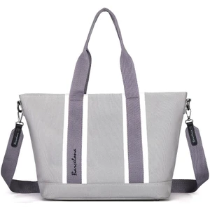 BARCELONA 21K Barcelona Dev Boy Exclusive Kanvas Kumaş Kadın Omuz Çantası 1312 - Koyu Gri Pudra - Koyu Gri Pudra