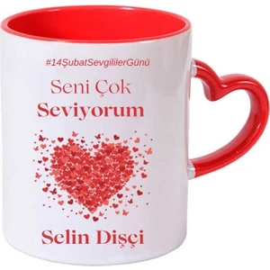 Seliness Design Sevgililer Gününe Özel Kalp Kuplu Isim Yazılı Kupa - 9 Kırılmaz Strafor Köpükle Paketlenmiş