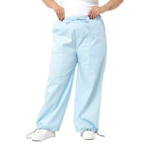 Disentis Modest Büyük Beden Geniş Paça Gabardin Bebe Mavi Pantolon
