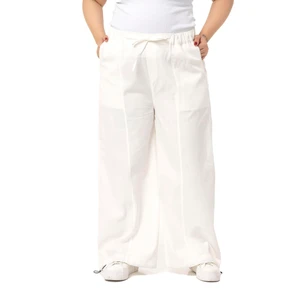 Disentis Modest Büyük Beden Geniş Paça Gabardin Beyaz Pantolon