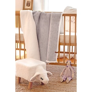HAMUR Fluffy Bebek Battaniyesi 80x100 Cm Solid Gri 100 X 80 Gri Koyun Tüyü Battaniye