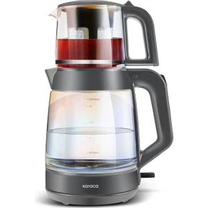 Yeni Seri 2 in 1 Glass Tea XL  Aile Boyu (35 Bardak) Cam Su Isıtıcı ve Çay Makinesi