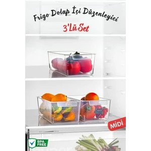 Nandy Home Frigo Midi Buzdolabı & Dolap Içi Düzenleyici Organizer 3 Adet