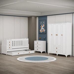 Garaj Home Yaren Yavrulu 4 Kapaklı Bebek Odası Takımı-